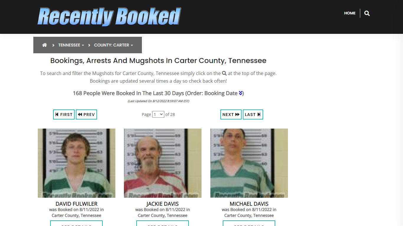 Bookings, Arrests and Mugshots in Carter County, Tennessee